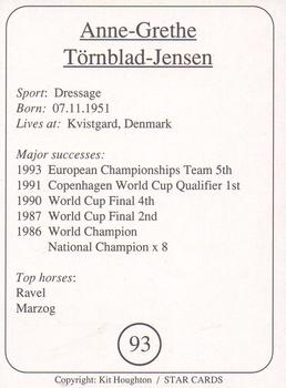 1995 Star Cards Riders of the World #93 Anne-Grethe Tornblad-Jensen Back